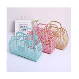 Foldable Plastic Vintage Unisex Letter  Kids Mini Jelly Bag Clear Jelly Tote Bucket Jelly Purses and Bags Handbag