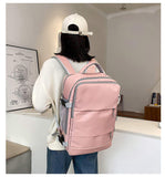 Simple Duffle Backpack Oxford Material Zipper for Hiking Leisure Sports Fitness Weekend Short Distance Travel