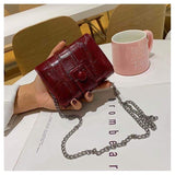 Cosmetic Bag Fashionable Portable Mini Lipstick Makeup Bag Small Cross-Body PU Storage Mirror Waterproof PC for Powder Storage