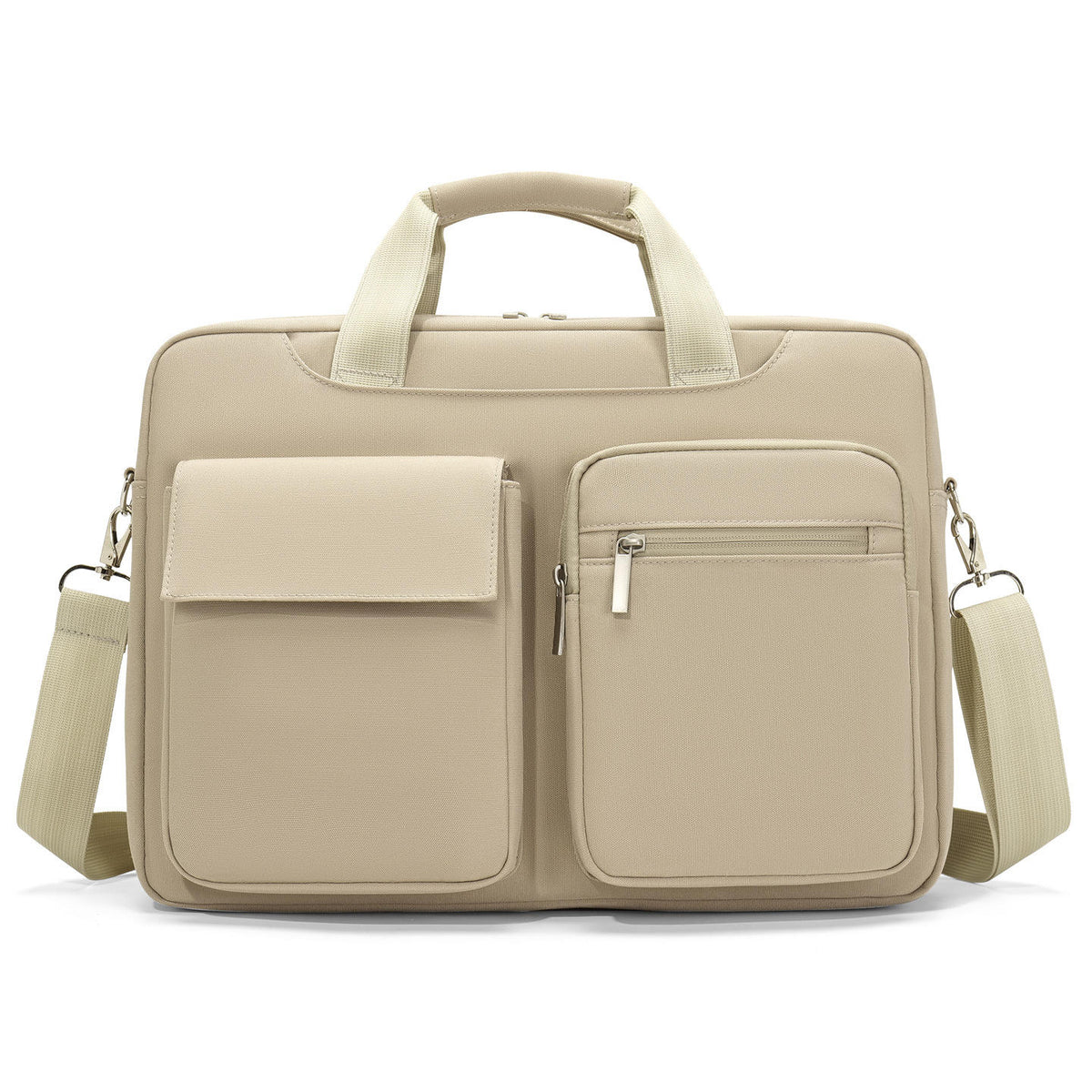 New Fabric Laptop Bag Multi-compartment Large Capacity Airbag Shockproof Shoulder Bag Business Office Briefcase