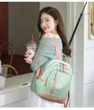 Women's Large Capacity Korean Style College Backpack Easy Match Waterproof Lightweight Oxford Cloth Travel Bag