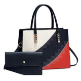 New 2-Pieces of the Mother's Handbags for Ladies Girls Pure Color Handbags Fashion Luxury PU Leather Purses