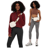 Daily Life Sports Plush Fanny Pack New Type Mini Waist Bag Metal Buckle Zipper Closure Logo Pattern Travel Fitness Army
