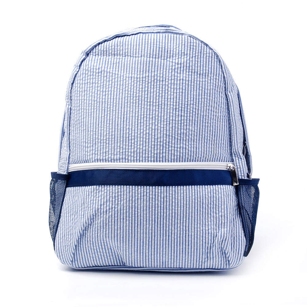Personalized Geometric Seersucker Toddler Backpack Stylish Soft Polyester Monogrammed Preschool Book Bag for Kids Use School