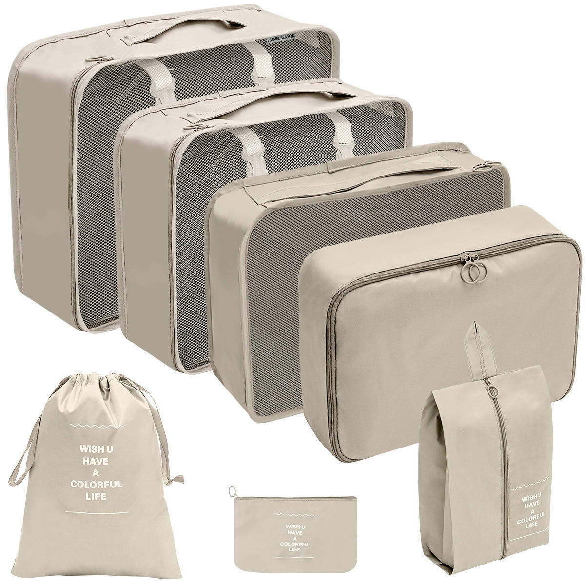 7pcs Set Multifunction Luggage Packing Cubes Fashion Bag Beautiful Travel Clothes Under Ware Organizer Bag