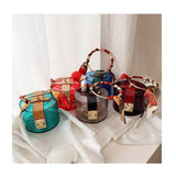 Summer Fashion Transparent Mini Tote Bags Women's Designer Acrylic Handbags with Polyester Lining Jelly Metal Style
