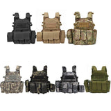 Adjustable Men's Tactical Vest Bag Outdoor Security Body Camouflage Training Plate Carrier Waterproof Oxford Polyester Zipper