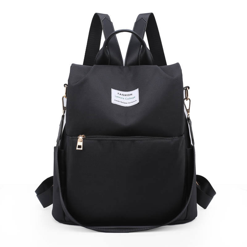 Fashionable Lightweight Nylon Waterproof Anti-Theft Shoulder Satchel Rucksack Bag for Women Girls Boys Geometric Zipper Closure