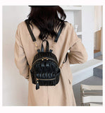 Ruched Ladies Embroidery Shoulder Chest Backpacks Pleated Women Softback School Backpack for Women Trendy Women Handle Knapsack