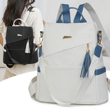 Simple Solid Color Unisex Backpack New Fashion Travel Dual-use Large Capacity Zipper Closure Women's Commuting Casual Schoolbag