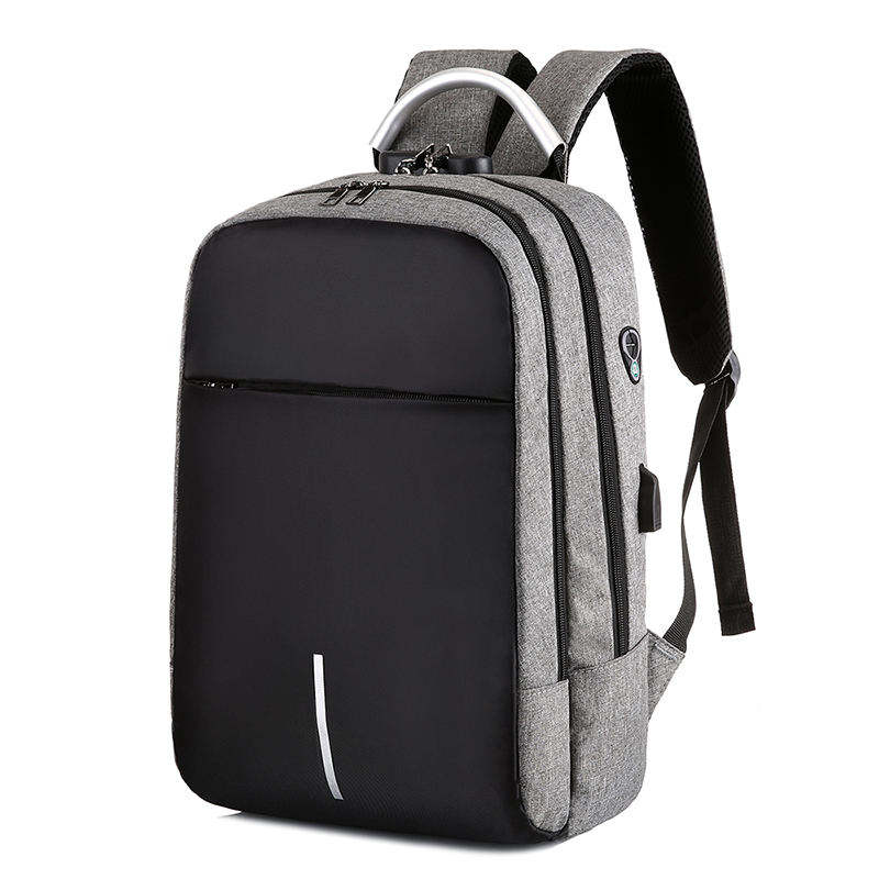 Business Anti-Theft Smart USB Backpack Waterproof Oxford Laptop Bag with Zipper Closure for Outdoor Travel