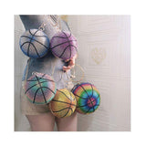 Unique Gradient Color Basketball Purses Girls Handbags for Women Luxury Ladies Glitter Rhinestone Crystal Evening Bags
