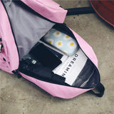 College Style Leisure Backpack Korean Version Simple Striped Double-shoulder Bag Suitable for Men and Women Sports Bags