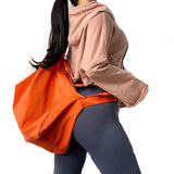 Light Weight Orange Green Training Duffel Water Resistant for Yoga Sports and Gym Use Nylon Gym Bag