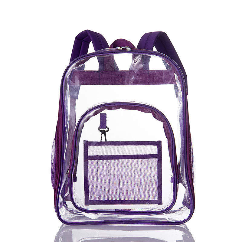 PVC School Backpack Transparent Waterproof Clear Plastic Bag Fashion Large Capacity Outdoor Backpack