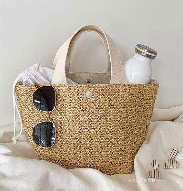 Luxury Bucket Countryside Straw Weaving Summer Sandal Vacation Knitted Beach Holiday Woven Bag Retro Leisure Portable Handbags