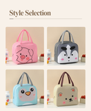 Promotional Cartoon Lunch Bag Portable Cute Oxford Insulated Lunch Box Zipper Closure Eco-Friendly Fresh Portable Ice Storage
