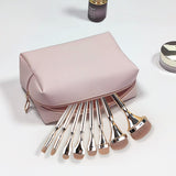 Women's Large-Capacity Portable Cosmetic Bag Zipper Waterproof PU Material for Travel Toiletries Storage