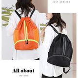 Fashionable Nylon Drawstring Backpack Quick-Drying and Waterproof  Sports Bag with Polyester Lining