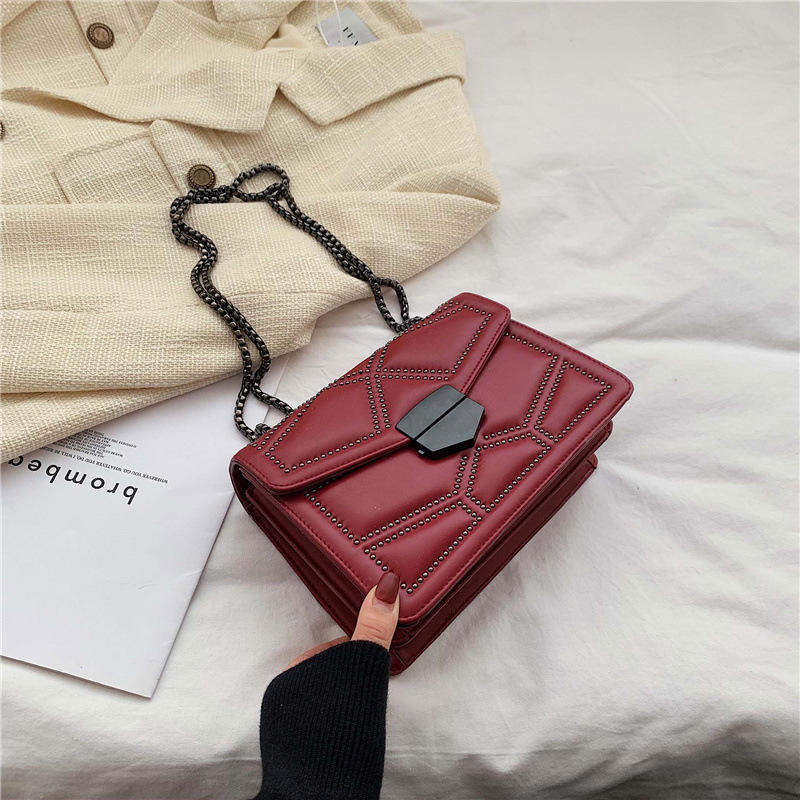 Handbags Fashion Lock Shoulder Messenger Bags Carving Machine Routerll Chains Tote Bag New PU Polyester