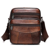 Men's High-End Trendy First-Layer Cowhide Genuine Leather Crossbody Bag Vertical Casual Fashionable Trendy