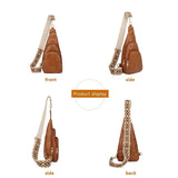 Double Pocket Vegan Leather Handbag Custom Bum Bag Crossbody Bag for Women Sling Bags With Belt