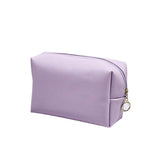Makeup Bag Zipper Closure Large Capacity Portable PU Waterproof Travel for Toiletry Storage Soft Case Solid Color Fashion