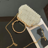 Popular DIY Handmade Solid Color Curved Rhinestone Acrylic Beaded Evening Clutch Bag Fashion Make Up Bag