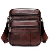Men's High-End Trendy First-Layer Cowhide Genuine Leather Crossbody Bag Vertical Casual Fashionable Trendy