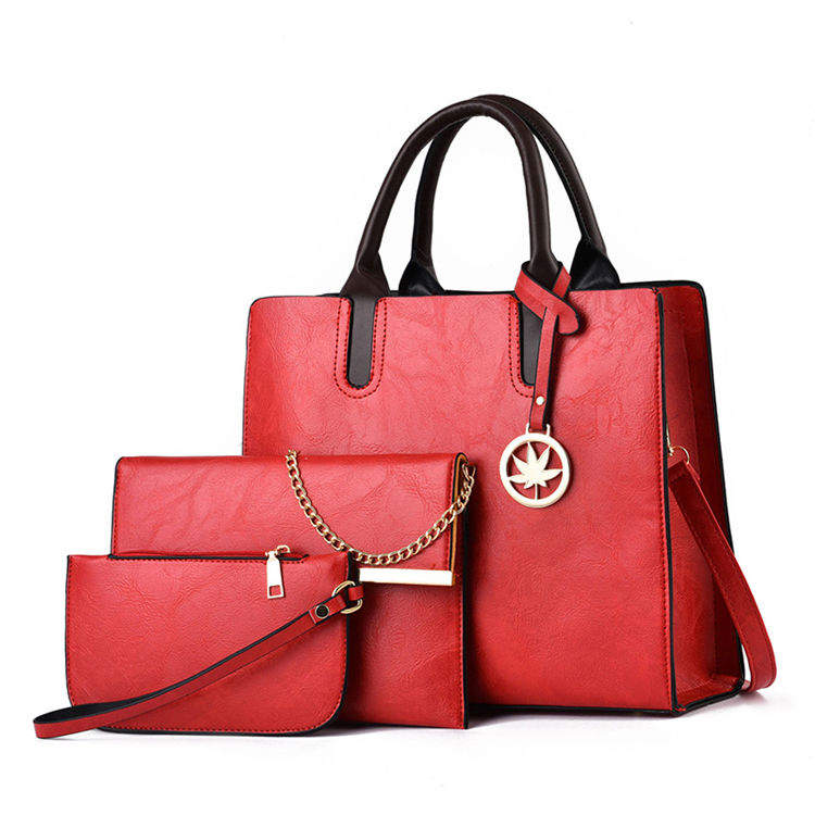 PU Polyester Casual Tote with Letter Decoration Hot Sale Promotion-3pcs New Fashion Ladies Crossbody Handbags Set