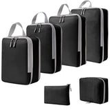 6-Piece Fashionable Mesh Clothes Organizer Set with Zipper Closure Custom Logo Compression Travel Luggage Packing Cubes