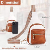 Cross Body Sling Bag for Women Adjustable Guitar Strap Fashionable Leather Belt Bag Fanny Pack Crossbody