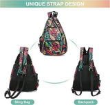 Colored Leaves Durable Large Capacity Waterproof Nylon Pickleball Sling Bag Pickleball Backpack for Women Men