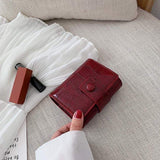 Cosmetic Bag Fashionable Portable Mini Lipstick Makeup Bag Small Cross-Body PU Storage Mirror Waterproof PC for Powder Storage