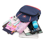 Primary School Student's Customized Logo Canvas Backpack Zipper Closure Breathable Waterproof Curved Shoulder Straps Backpack