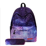 2pcs Sets Laptop Backpack Travel Bags Hot Sale Starry Sky Design Fashion Casual Student School Backpack with Pencil Bag