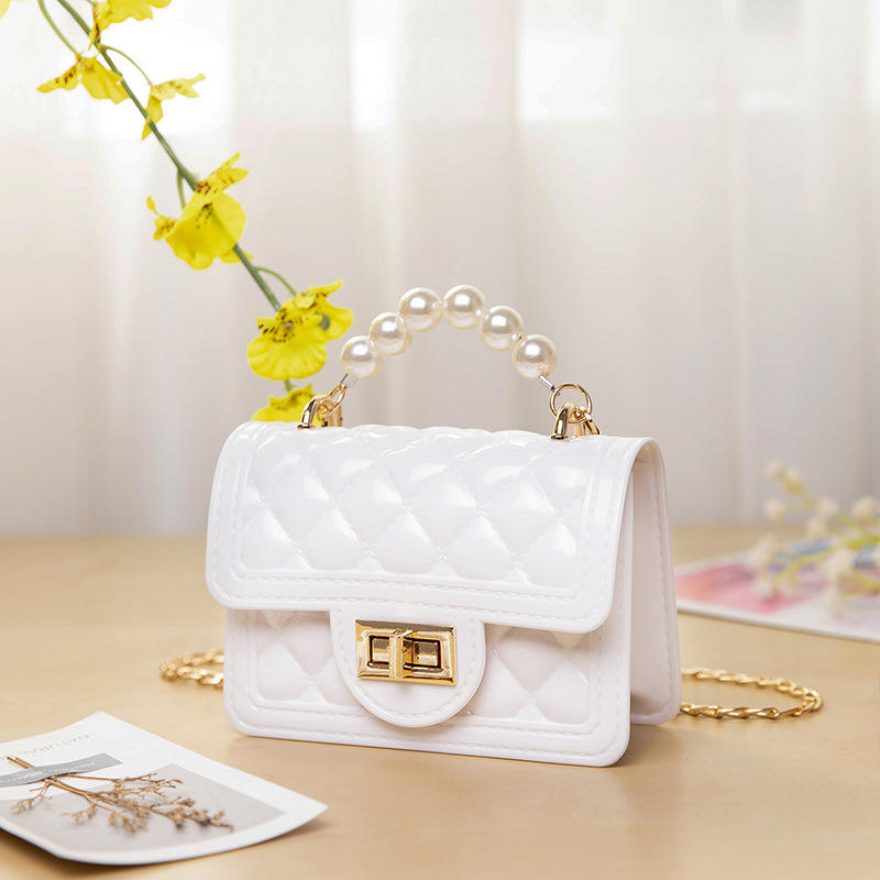 Jelly Crossbody Handbag for Kids Little Girl Purses with Zipper Closure and PVC Handbags Bolsas