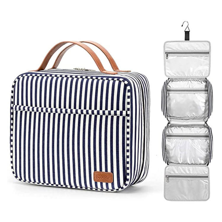 Large Capacity Waterproof Portable Travel Toiletry Bag Hanging Weekender Bag with Zipper Closure for Women and Men Makeup Case